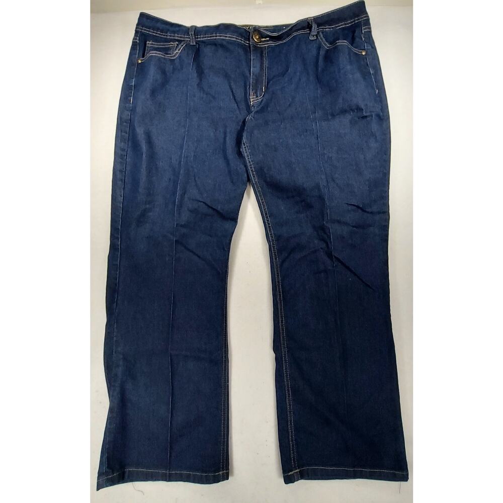 Ashley Stewart Straight Leg Women's Petite Size 22P Dark Wash Blue Denim Jeans